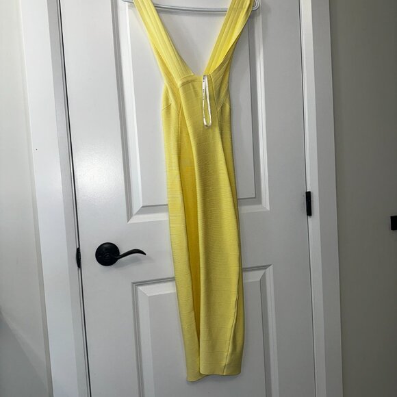 Marciano Yellow Bandage Cross-Neck Midi Dress – Size S - Picture 5 of 6